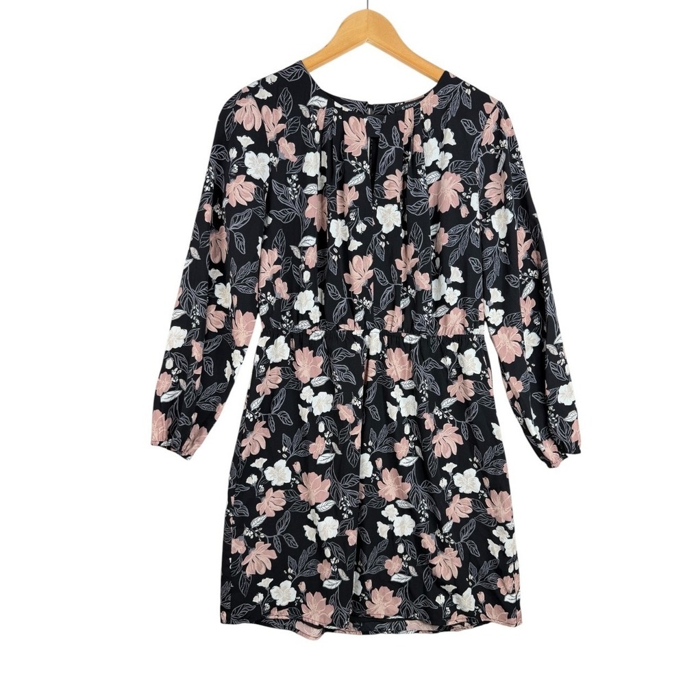 41 hawthorn Diana Keyhole Detail Dress Womens Black Floral Print Size Medium